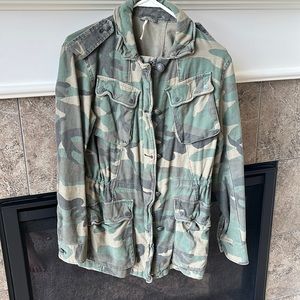 Free People Camouflage Jacket